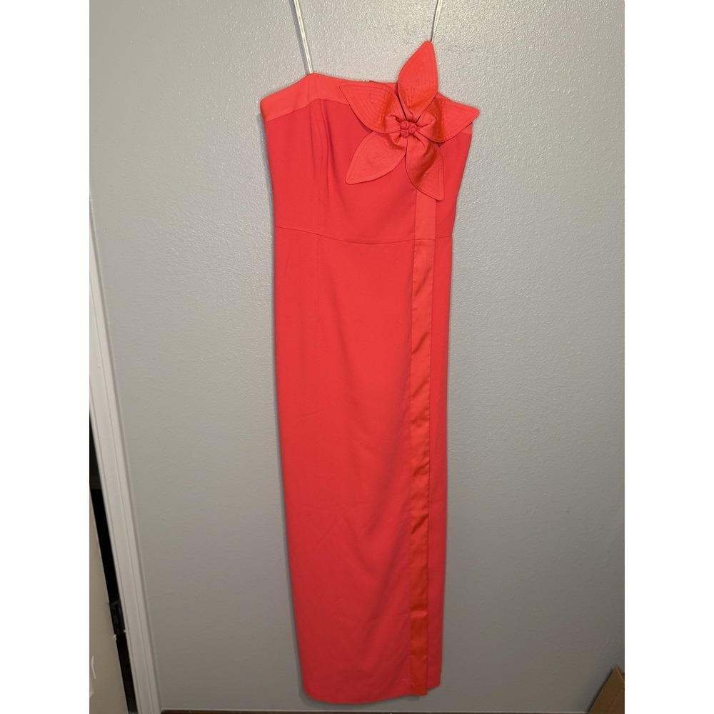 Lilly Pulitzer Anasophia Rosette Strapless Maxi Column Dress Size 2‎ Cane Coral